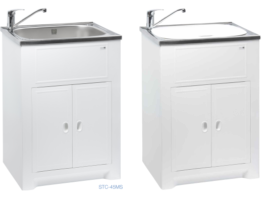 Solo cabinet with stainless steel tub